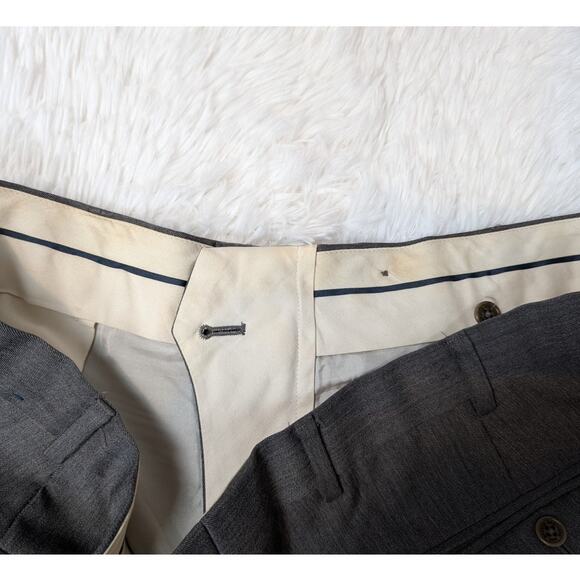 Brooks Brothers 1818 Madison Men’s Dress Pants W40 L32 Gray Wool Blend - Picture 9 of 12